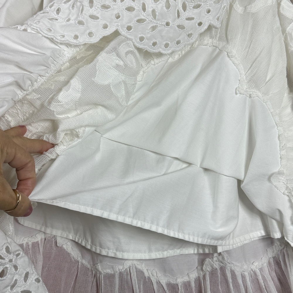 (N5) Abercrombie & Fitch
Vintage embroidered skirt with ruffles, long, size MP - Picture 8 of 16